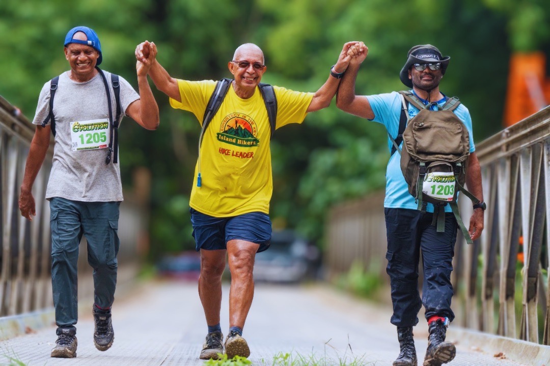 Hikeathon finishers regrouping together