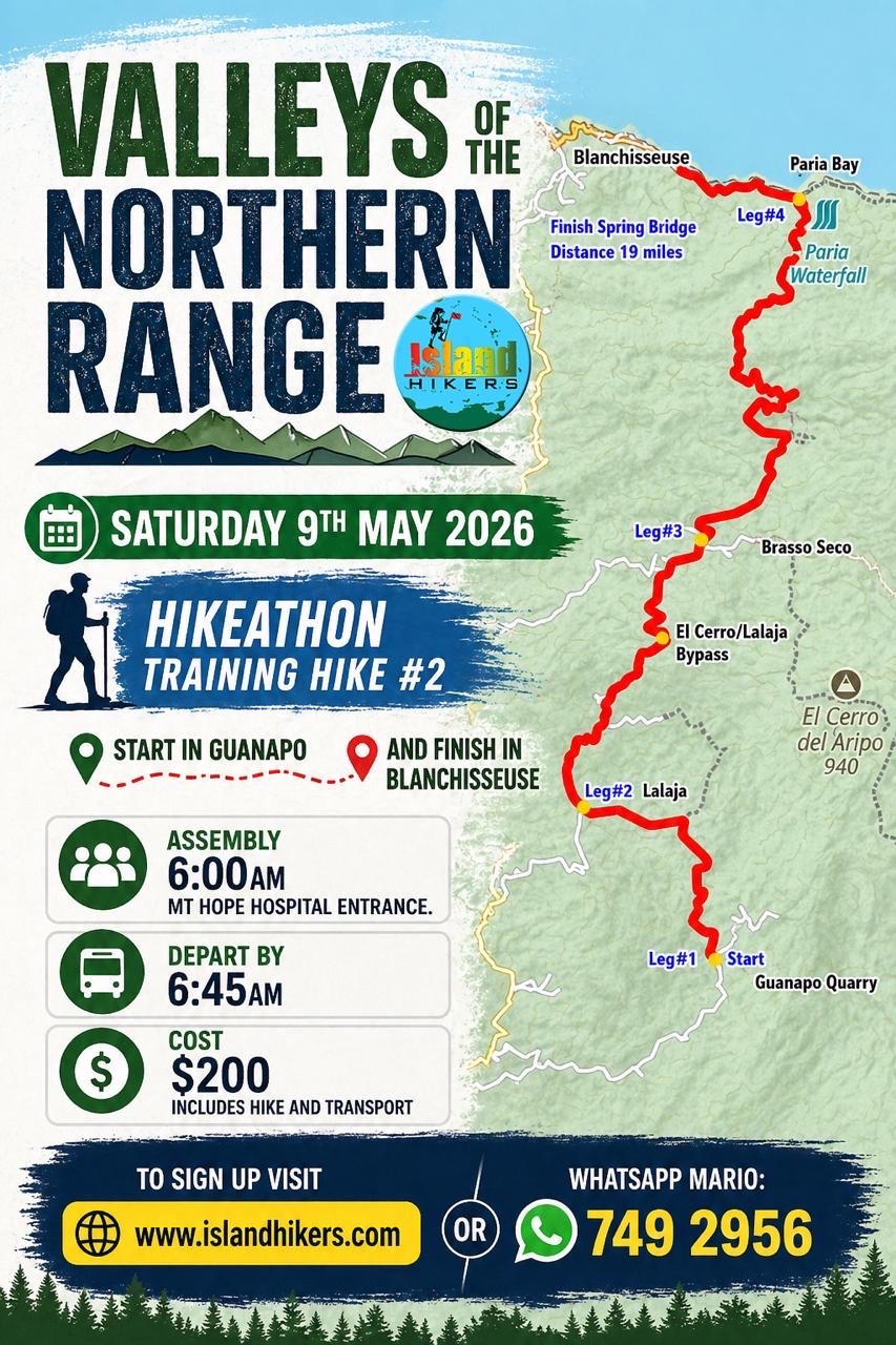 Valleys of the Northern Range — Hikeathon Training Hike #2, Sat May 9